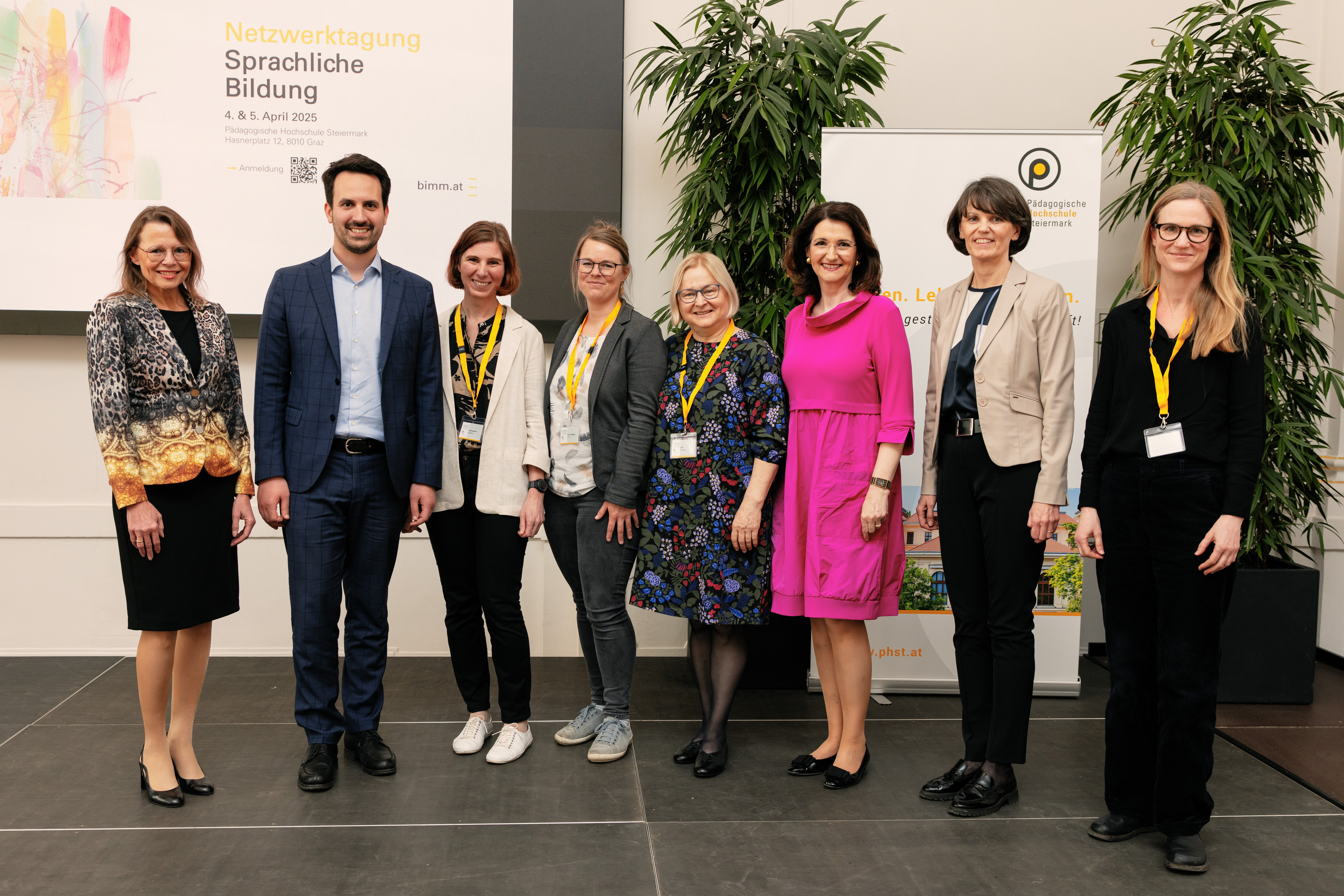 Rektorat der PHSt, Bundesminister Christoph Wiederkehr, und BIMM-Tagungsteam