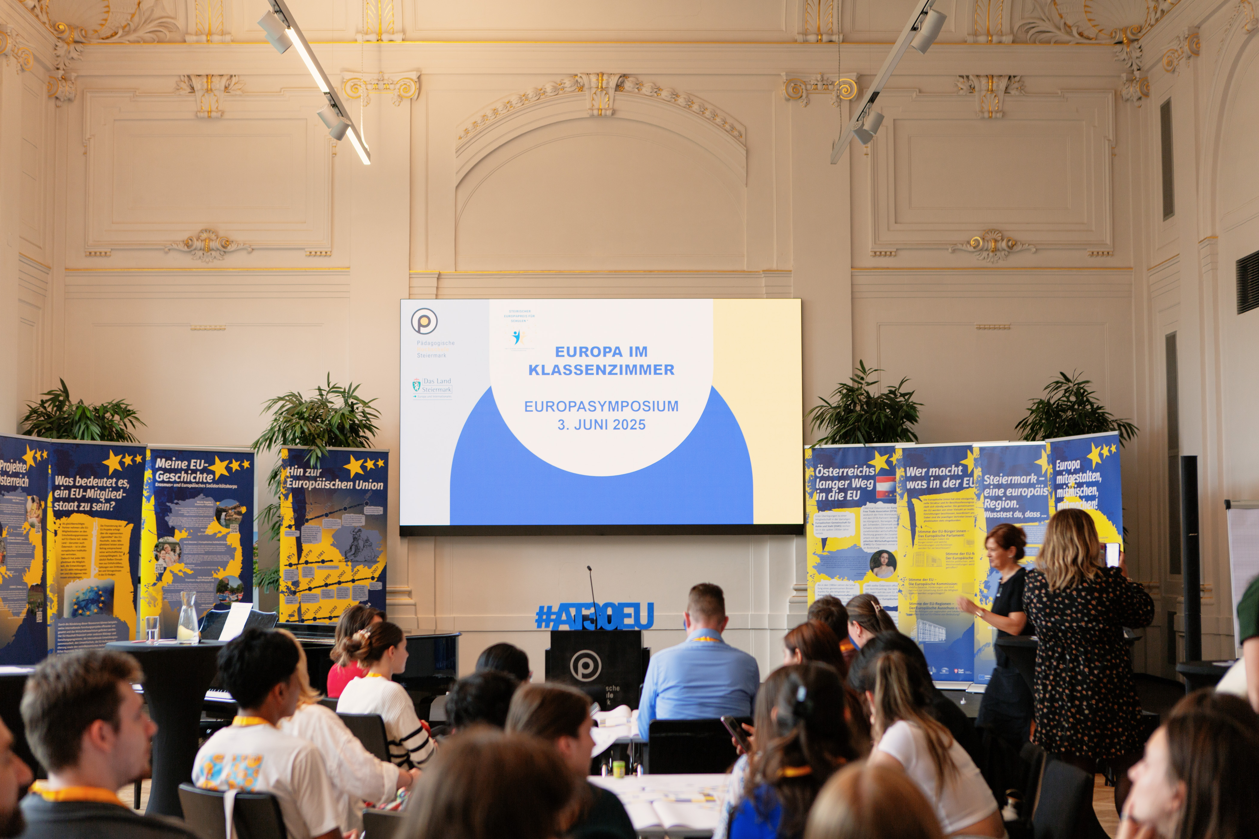 Vortrag in der Aula, Europasymposium