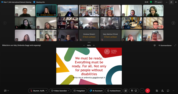Screenshot einer Online Besprechung 