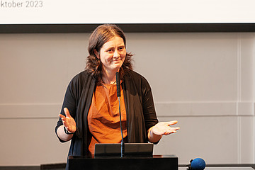 Corinna Koschmider am Podium