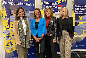 Rektorin Beatrix Karl und Vertreterinnendes Institutes für Diversität und Internationales der PH Steiermark beim Grazer Sprachenfest. V.l.n.r.: Muriel Warga-Fallenböck, Beatrix Karl, Susanne Linhofer, Michaela Hronovsky-Ortner