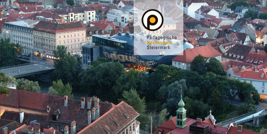 Graz und Logo der Pädagogischen Hochschule Steiermark